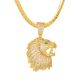 Lion Head Pendant with 20 inch Miami Cuban Chain Necklace 