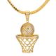 Basketball Pendant Miami Cuban Chain Necklace