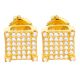 Gold Plated Brass Square 3D Block Screw Back Stud Earrings