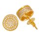 Micro Pave 10 mm 3D Round Screw Back Earrings 