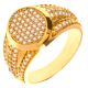Brass Hand Set CZ Band Round RX Band Bling Pinky Ring