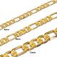 24 inch GOLD PLATED Cut Figaro Link Chain Necklace