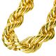 Gold Plated Hollow Chunky Rope Chain Necklace