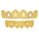Gold Tone Iced Out 4 Open Face Teeth Grillz