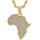 African Map Pendant 24 inch Rope Chain