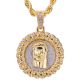 Jesus Medallion Pendant 24 inch Rope Chain Necklace