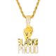 Gold Silver Plated Black Proud Sign Pendant 24 inch Chain Necklace