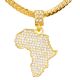African Map Pendant 20 inch / 24 inch Miami Cuban Chain Necklace Set