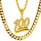 100 Emoji Pendant 22 inch Rope and 30 inch Concave Cuban Heavy Chain SET