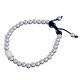 Stainless Steel Beads Shamble Adjustable Wrist Bracelet-Silver