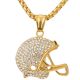 Football Helmet Stainless Steel Gold / Silver Plated Pendant and Chain Necklace