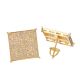 Gold / Silver Plated XL Square Flat Screw Back Stud Earrings