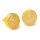 Brass Gold / Silver Plated Micro Pave Round Screw Back Stud Earrings
