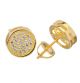 925 Sterling Silver Micro Pave 10 mm Round Screw Back Stud Earrings