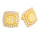 Sterling Silver Micro Pave Octagon XL Screw Back Earrings