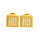 Sterling Silver Gold Plated Square Screw Back Stud Earrings 