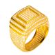 All Stone Band Double Square Style Pinky Ring