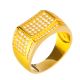 Brass Caved Band Bling Pinky Ring