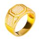 Brass Hand Set Band Double Octagon Pinky Ring