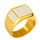 Stone Stainless Steel 3D Band Pinky Ring