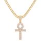 Ankh Cross Pendant 20 inch or 24 inch Tennis Chain Necklace SET